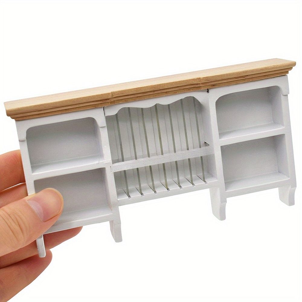 Mini Wall Hanging Cabinet Wooden Display Shelves 1:12 Dollhouse Storage Cabinet Kids Toys
