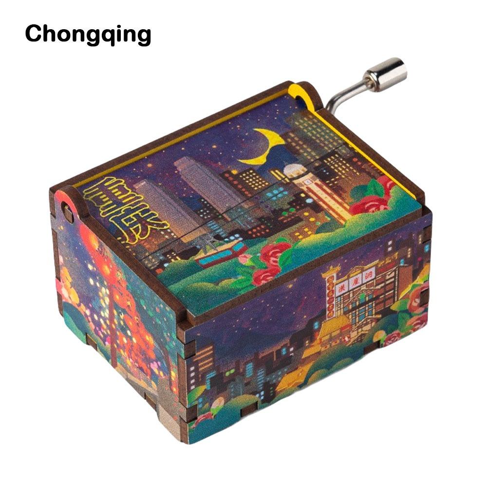 Настольное украшение Ручной завод Шкатулка Розовая Музыкальная шкатулка Украшение Музыкальная шкатулка Подарок на День святого Валентина