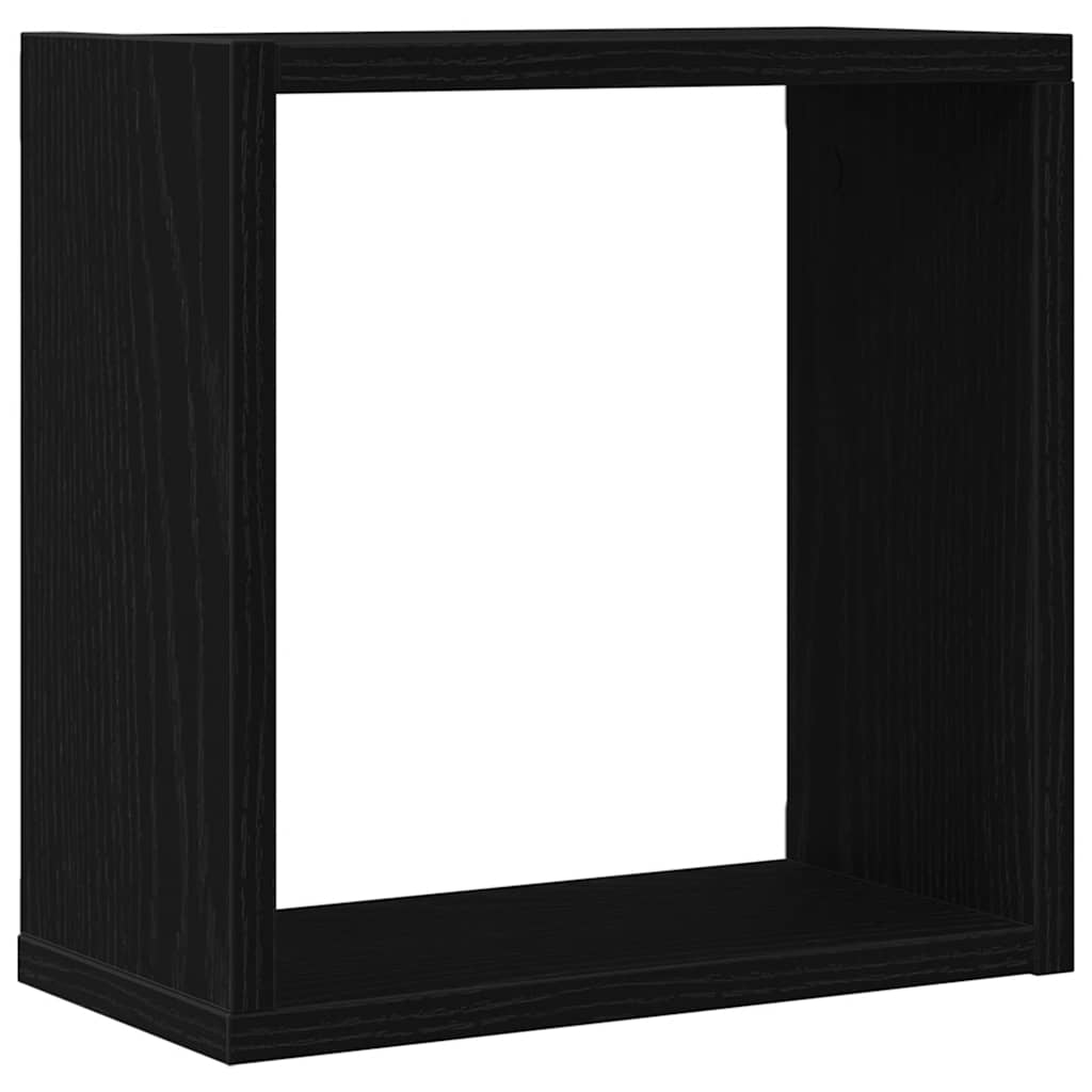 Cube Wall Shelves 6 pcs Black Oak Effect 30 x 15 x 30 cm