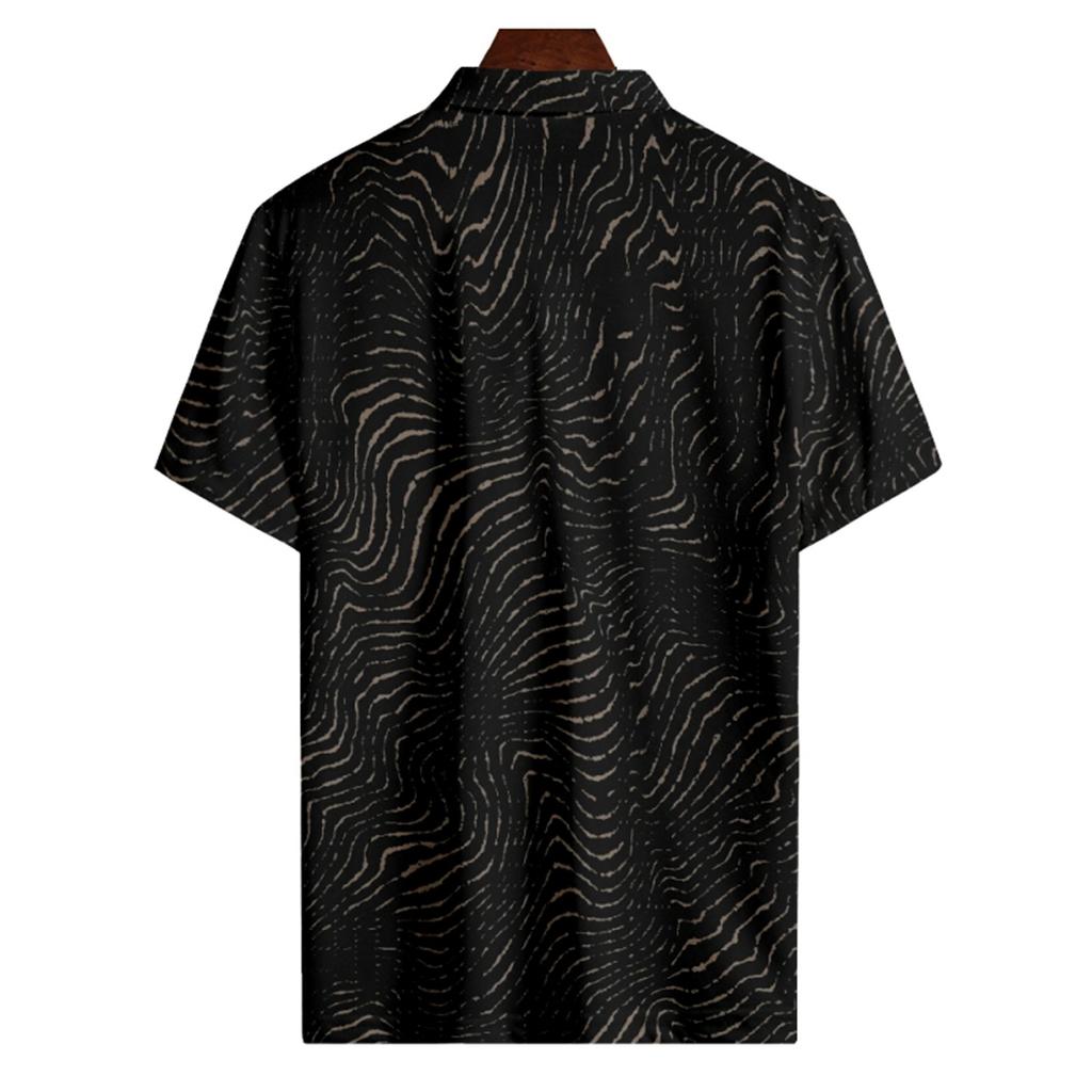 Men's Summer Printed Golf Shirt Botton Short Sleeve Top Men's Casual Fashion Shirt