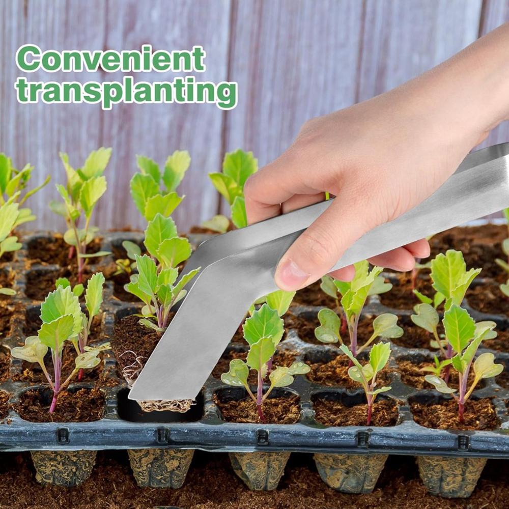 Stainless Steel Seedling Transplant Tongs Anti-Rust Easy Using Transplant Clamp For Soils Loosening