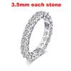 Smyoue 2-5mm Full Moissanite Ring for Women Sparkling Wedding Eternity Bands 100% S925 Silver Jewelry Classic Ring