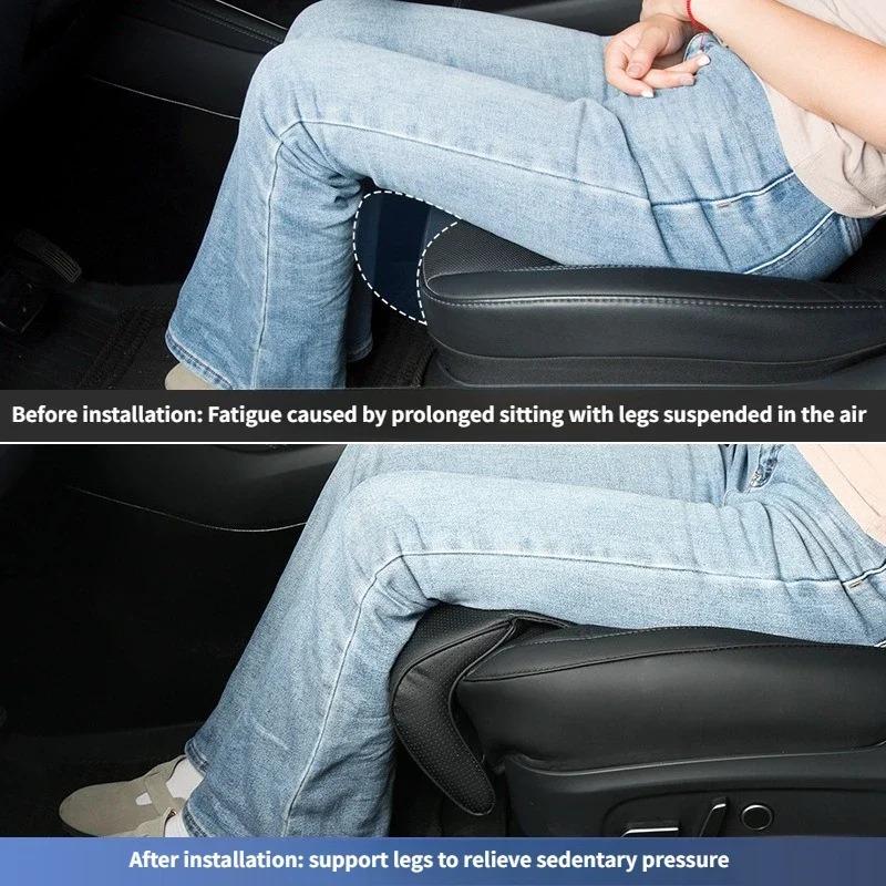 Full-Cover Car Seat Cushion for Tesla Model Y Juniper 2025 with Integrated Leg Rest Mat Nappa Leather Chair Pad Car Accessories
