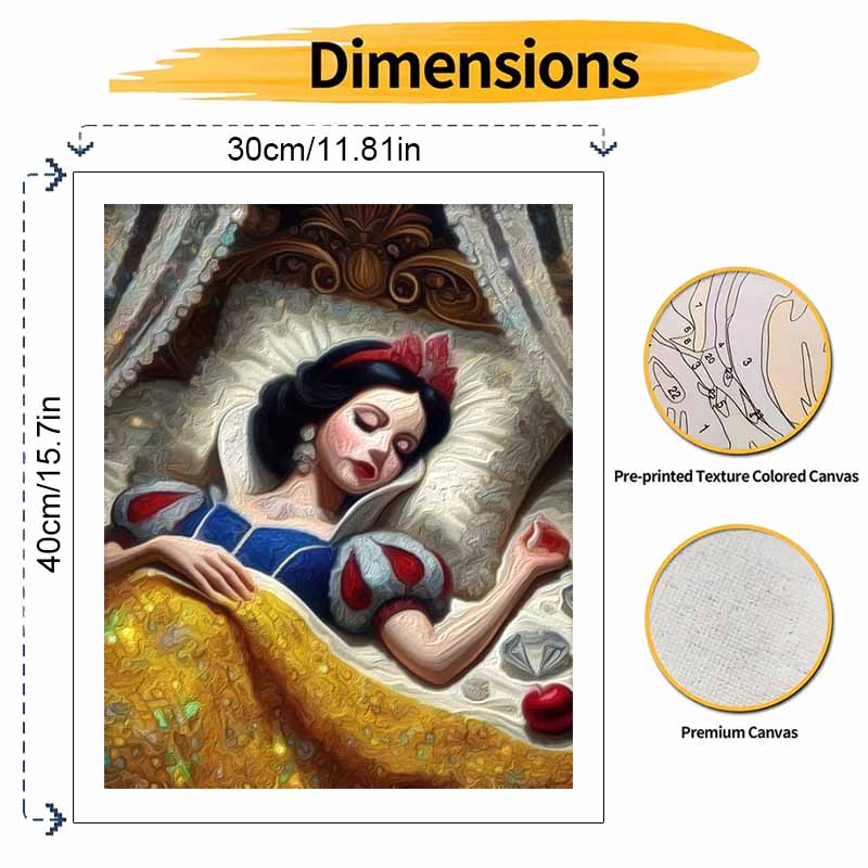 Disney Snow White Oil Painting Art Painting Set Home Wall Decor Handmade GiftSparkling Diamonds Bedding Princess Dreams