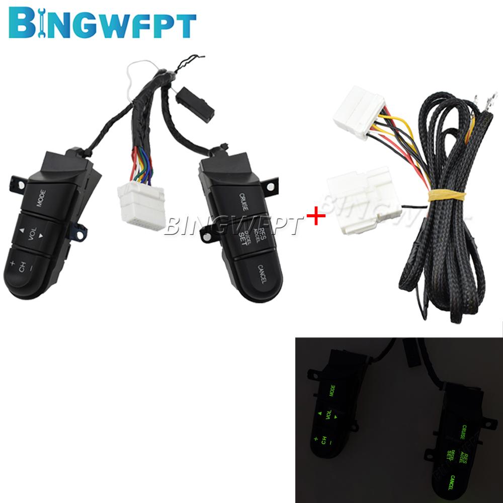 Button + Wire 36770-SNA-A12 For Honda 08-13 Fit 09-14 City 06-11 Civic Multifunction Steering Wheel Button Switch