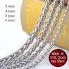 Silver Color Cool Punk Gothic Heavy Link Stainless Steel Necklace Metal Collar Braided Wheat Chain