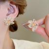 Zircon Resin Flower Earrings Fashion Stud Earrings Light Luxury Premium Versatile Earrings Women
