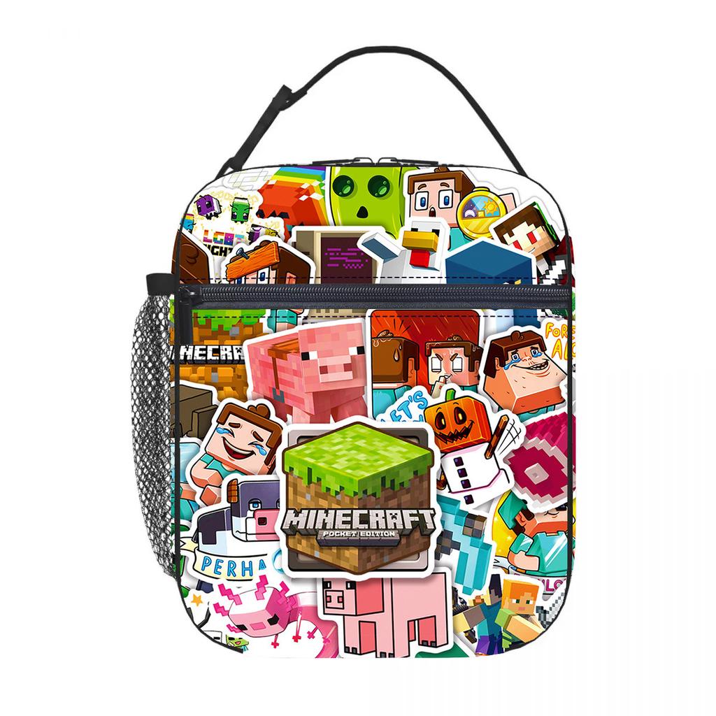My World Elementary School School Meal Bag Children'S Handheld Satchel Insulation Box Wild Camping Storage Bag