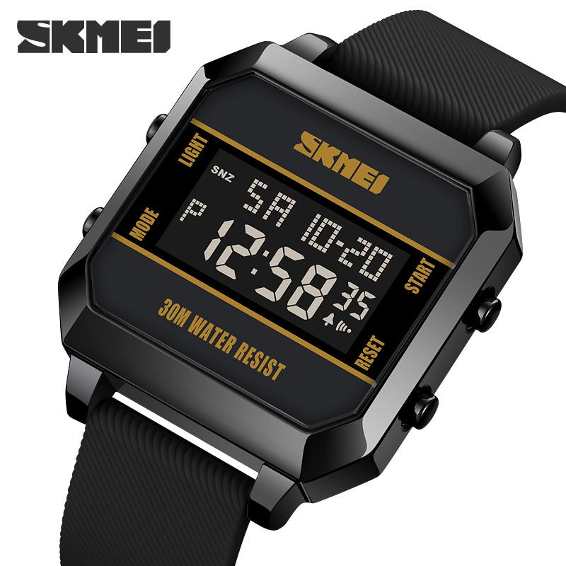 SKMEI 1848 Часы reloj hombre Цифровой механизм Наручные часы Для мужчин Спортивные часы Водонепроницаемость 3 Бар Светодиодная подсветка Электронный обратный отсчет