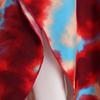 Red Tie-dye Printed Bikini Cover-up Swimsuit Robe Casual V-neck Side Slit Summer Beach Skirt Women's Beachwear Swimsuit Cover-up