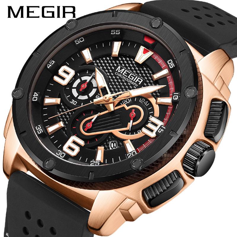 Men'S Watch, Multifunctional Timing Sports Silicone Luminous Quartz Men'S Watch 2147