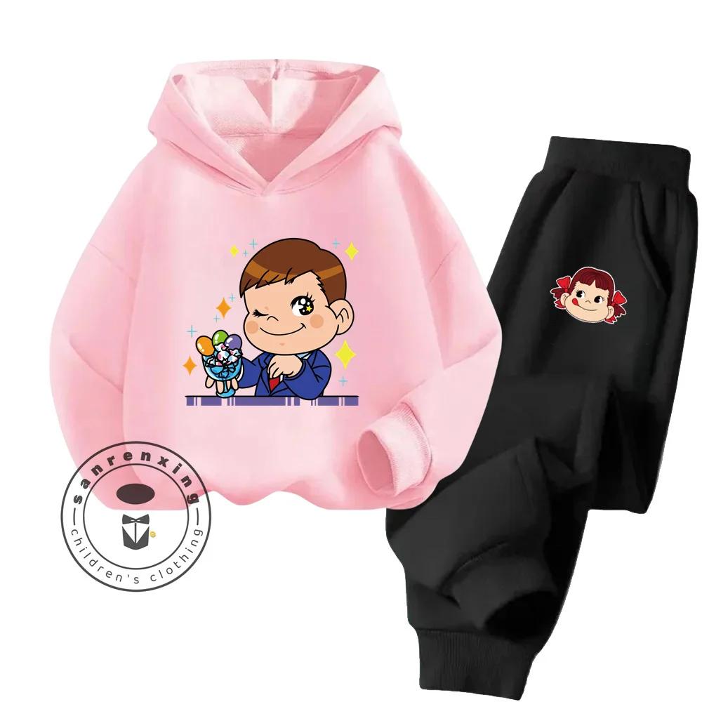 2025 Fujiya Cartoon Персонализированная одежда Super Kawaii Fujiya: Милый и дешевый комплект с капюшоном для детского отдыха дома и для развлечения
