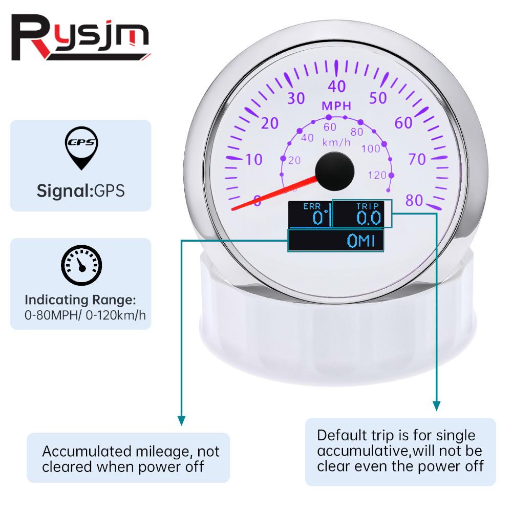 НОВЫЙ 85-мм 7-цветный светодиодный GPS-спидометр Одометр 0-120 км/ч 0-80 миль/ч Измеритель скорости COG TRIP Одометр Лодка Автомобиль Грузовик Мотоцикл 12 В/24 В
