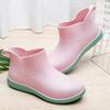 Весенние, летние, осенние и зимние вельветовые низкие дождевые ботинки женские взрослые модные уличные дождевые ботинки водонепроницаемые, нескользящие и износостойкие теплые вода