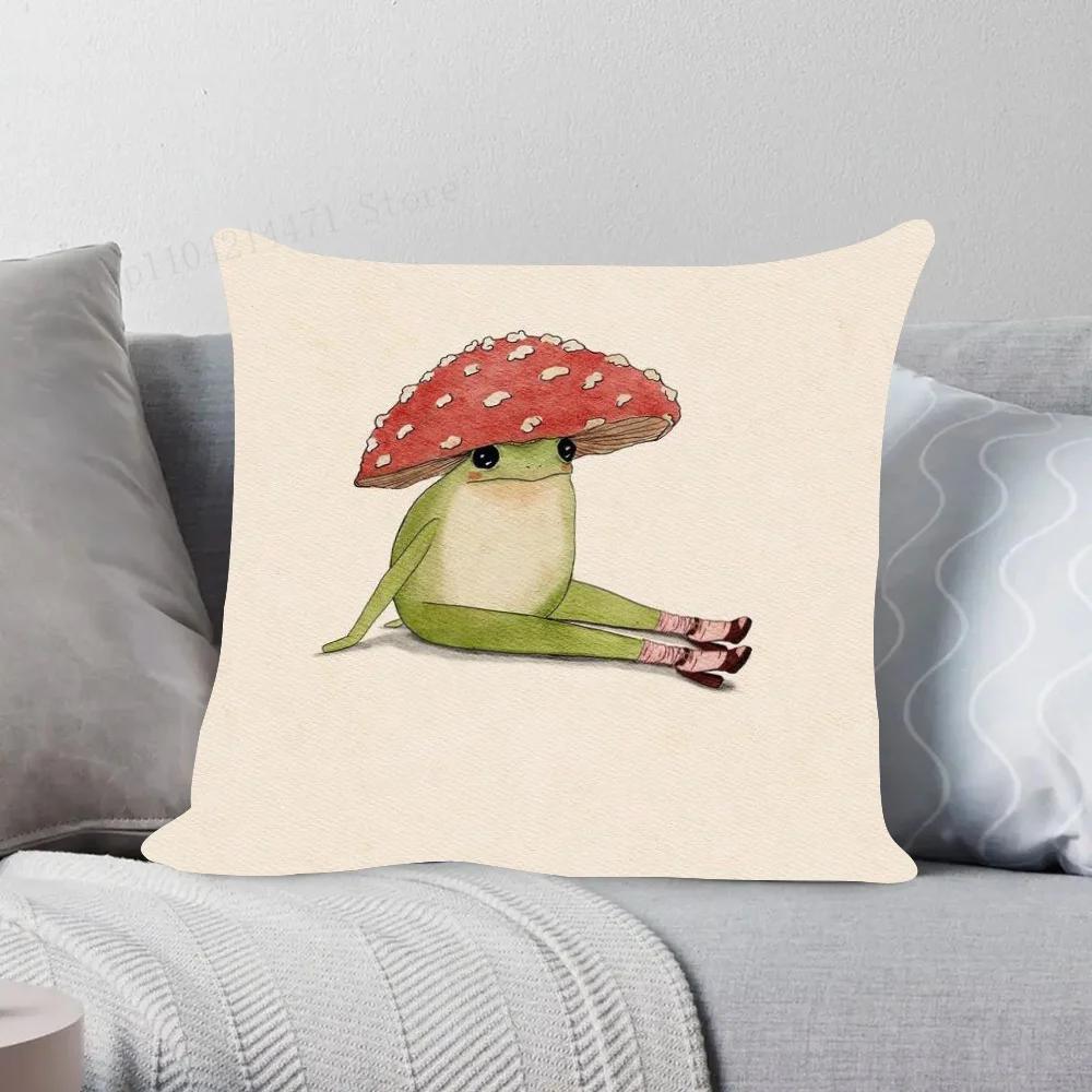 1 шт. Забавная наволочка в стиле ретро с изображением растений и грибов, квадратная, для спальни, дивана, отдыха, комфорта, автомобиля, гостиной, домашнего декора.