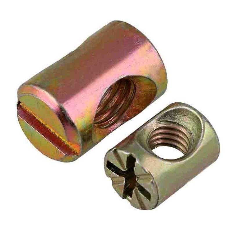 M6 M8 Болты-бочонки Болты Поперечный дюбель Шлицевая вставная гайка Гайка с горизонтальным отверстием Для кроватей стульев мебели