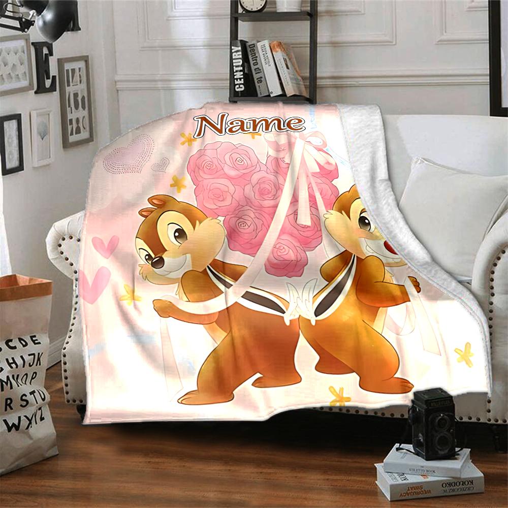Custom Name Chip 'n' Dale Adventure blanket for Couch & Bed, Plush Cozy Fuzzy Blanket Super Soft & Warm Blankets for Fall and Winter. 0908425