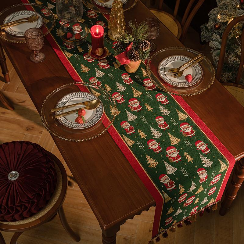 Рождественская снежинка украшение дорожка для стола жаккардовая скатерть для столовой новогодний подарок для дома кухня деревенский декор кровать хвост флаг чехол