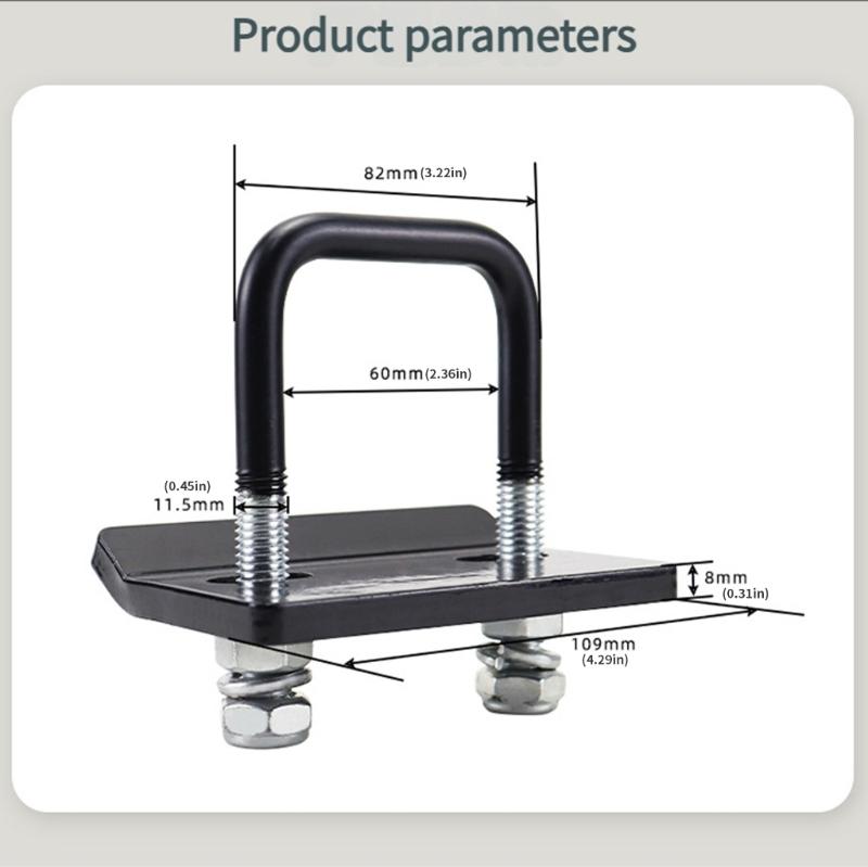Multiple Vehicle Tow Hitch Stabilizer Rustproof U Bolt Clamp Secure Connection Trailer Coupler Lock for Caravans & Trailers