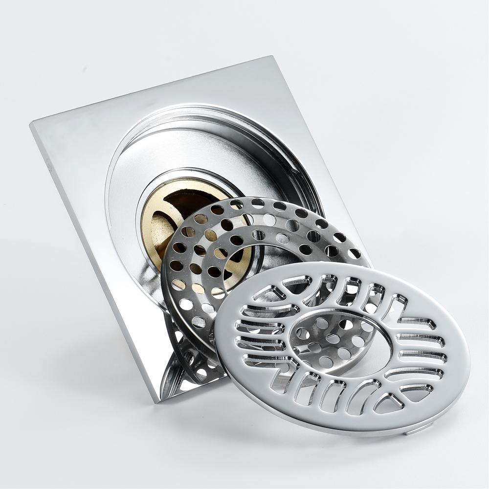 Beyoon Modern Rectangle Bathroom Accessories 4 Inch Anti-odor Shower Chrome Washing Drain Washing Machine Floor Drain HIDL117-3B