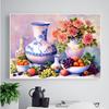 Полный дрель Алмазная картина Ваза для цветов Фрукты Алмазная вышивка Крестиком Мозаика со стразами