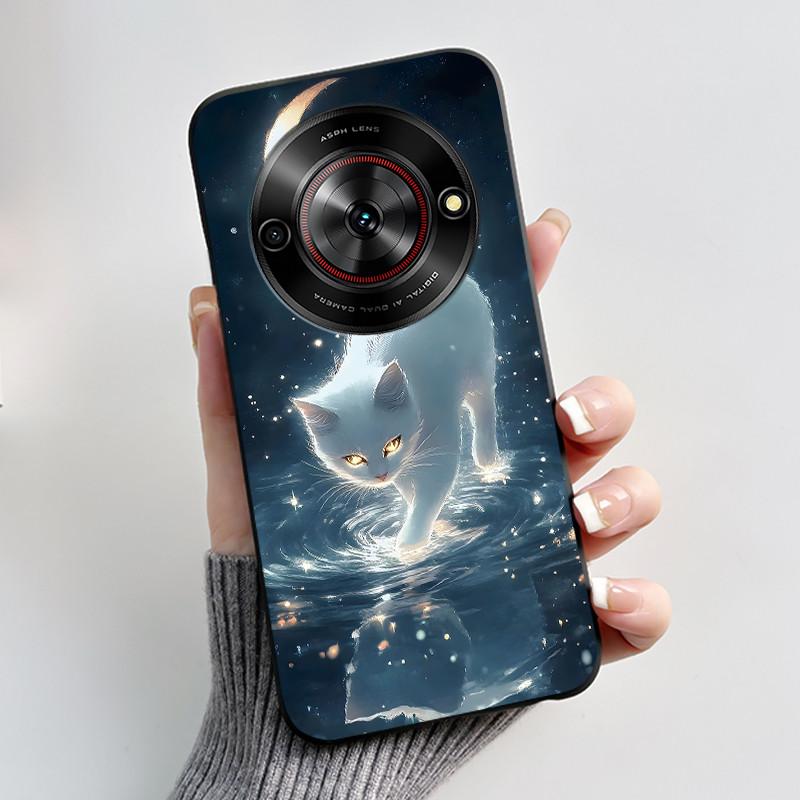 Милый Мультяшный Чехол Для ZTE Blade A75 5G/Nubia Focus 5G/Nubia Calf 5G Печатный Корпус Защитная Крышка Мягкий Силикон Черный Корпус