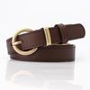 Womens Simple Pu Leather Belt With Alloy Buckle For Fashionable Office And Casual Looks