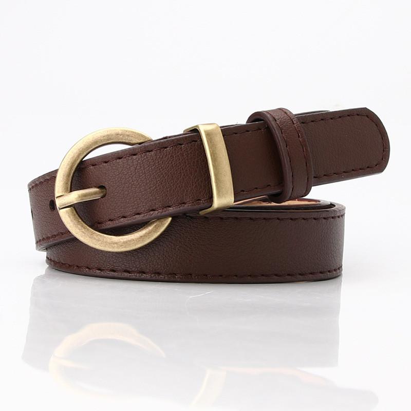 Womens Simple Pu Leather Belt With Alloy Buckle For Fashionable Office And Casual Looks