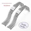 Stainless Steel 5-Link Curved End Watch Band for Datejust, Folding Clasp, 18/20mm
