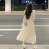 French High-End Ruffled Long Sleeve Dress Women's Autumn Stylish High-Waist Long Dress