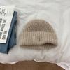 Soft waxy knitted hat versatile men's and women's solid color face small wool hat warm ear protection student hat