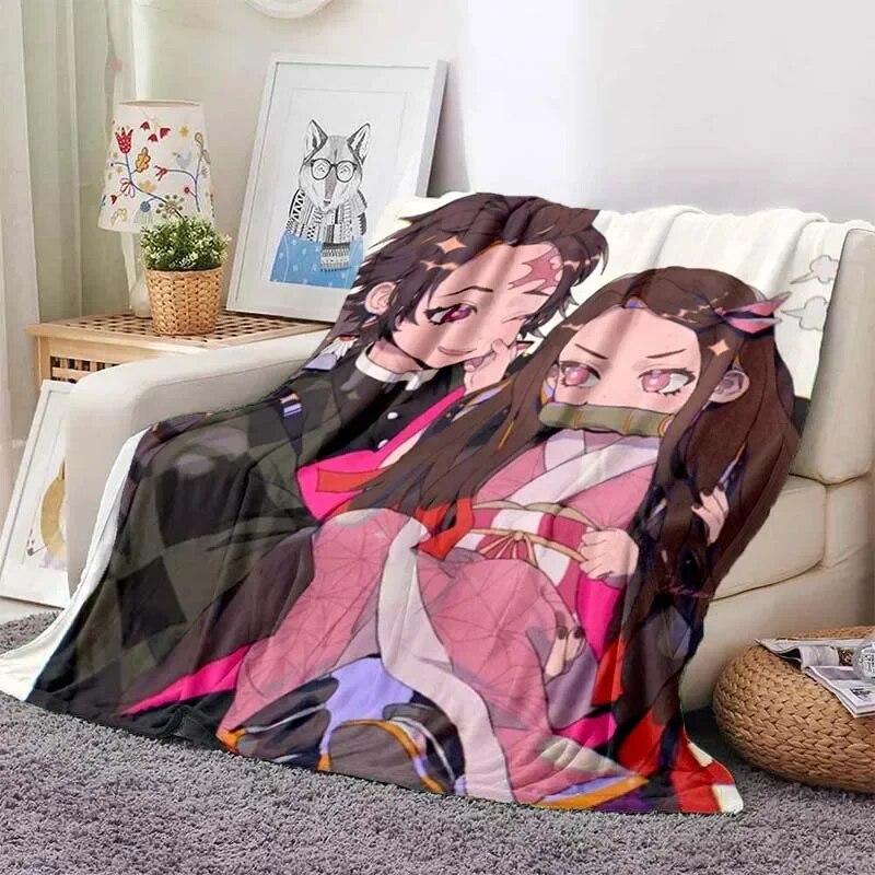 Камадо Незуко Фланелевое одеяло «Убийца демонов» моющийся чехол для дивана походный пикник модные одеяла для отдыха и сна