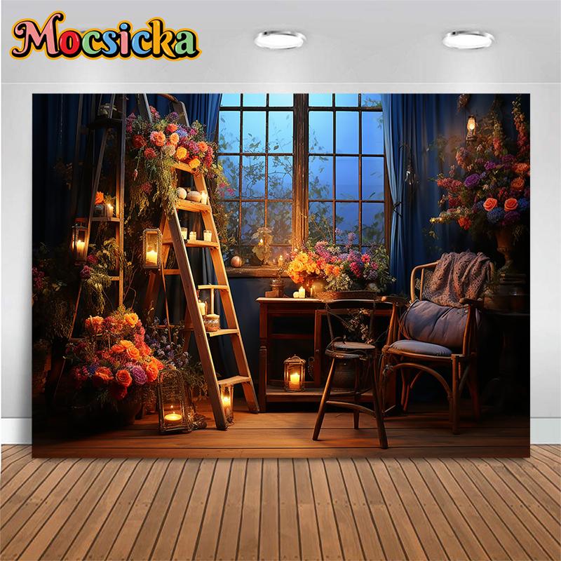Mocsicka Весенний Пасхальный Фон Фотосъемка Ночной Цветок Детский Душ Семейный Фон Декор на День Рождения Обои Фотостудия