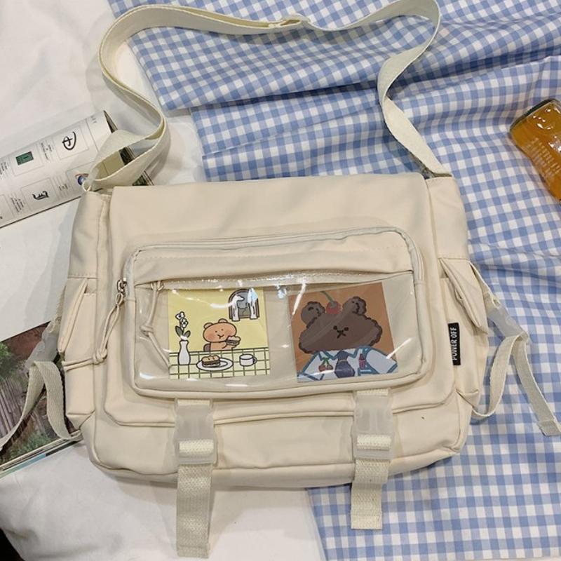 Waterproof Canvas Messenger Bag Women Men Handbags School Student Shoulder Bag Fashion Large Capacity Crossbody Bag Satchels KTB