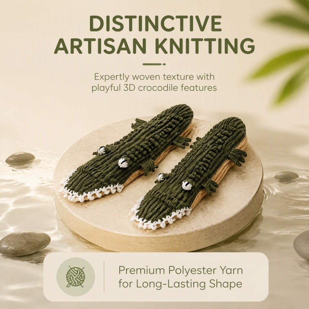 Unisex Crocodile Socks Knitted Funny Socks Creative Novelty Animal Socks Christmas