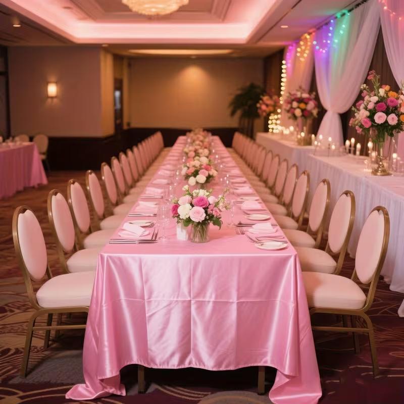 Shiny Satin Rectangular Tablecloth Washable Silk Like Table Cover for Dining Kitchen Wedding Party Banquet Decoration