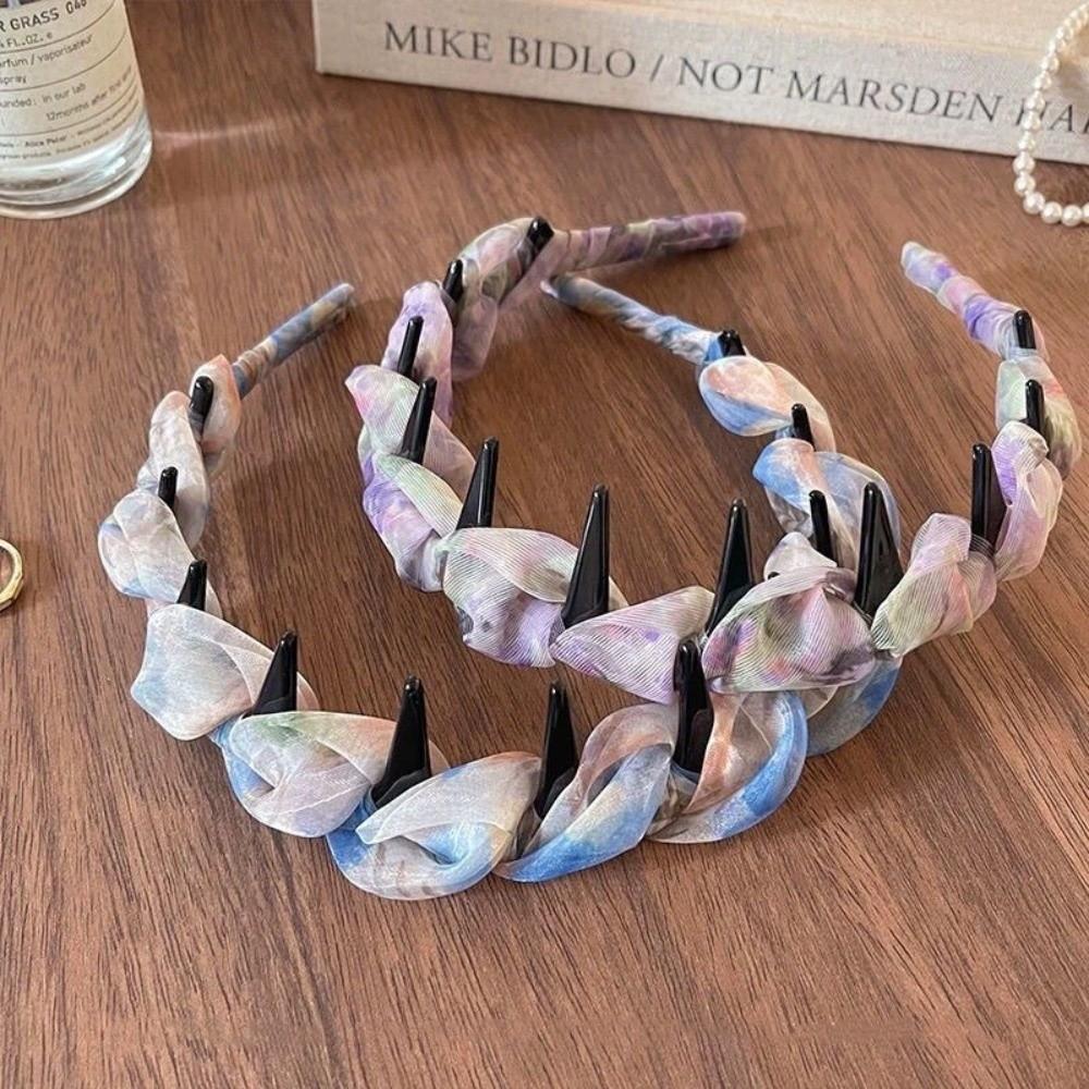 Pleated Hairband U Shape High Cranium Headband Elegant Hair Comb for Women Girls