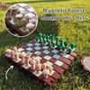 1 Set Magnetic Forest Mushrooms Chess Game with Roll-up Log Chessboard