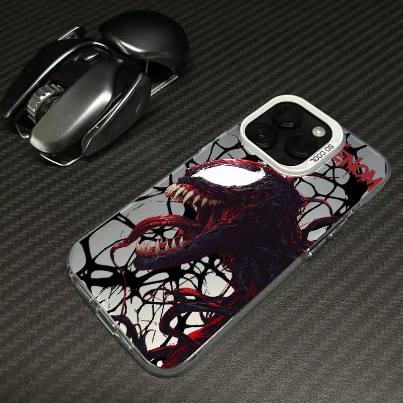 Terrifying Marvel Venom Phone Case For iPhone 11 12 13 14 15 16 17 Pro Max 16e 17E 17 Air Plus Mini Shockproof Fundas Back Cover