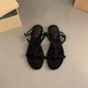 Мода 2025 Сандалии на плоской подошве в корейском стиле с цельной пряжкой Удобные винтажные модные женские сандалии с юбкой в римском стиле