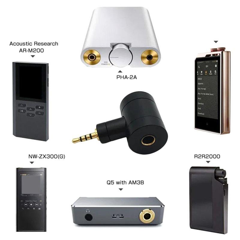 HIFI Угловой сбалансированный адаптер для наушников 4,4 мм для SONY, Музыкальных плееров - DIY Дизайн, 4,4 мм гнездо на 2,5 мм 4-контактный / 3,5 мм 3-контактный штекер