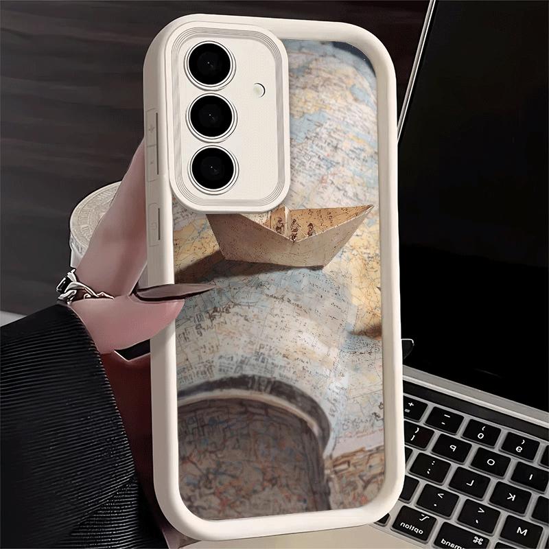 Чехол для телефона для Samsung Galaxy S26 S25 Ultra S24 FE Бумажный самолет Лодка Ракушка Мечта S23 Plus S22 + S21 S20 5G Мягкий силикон Funda