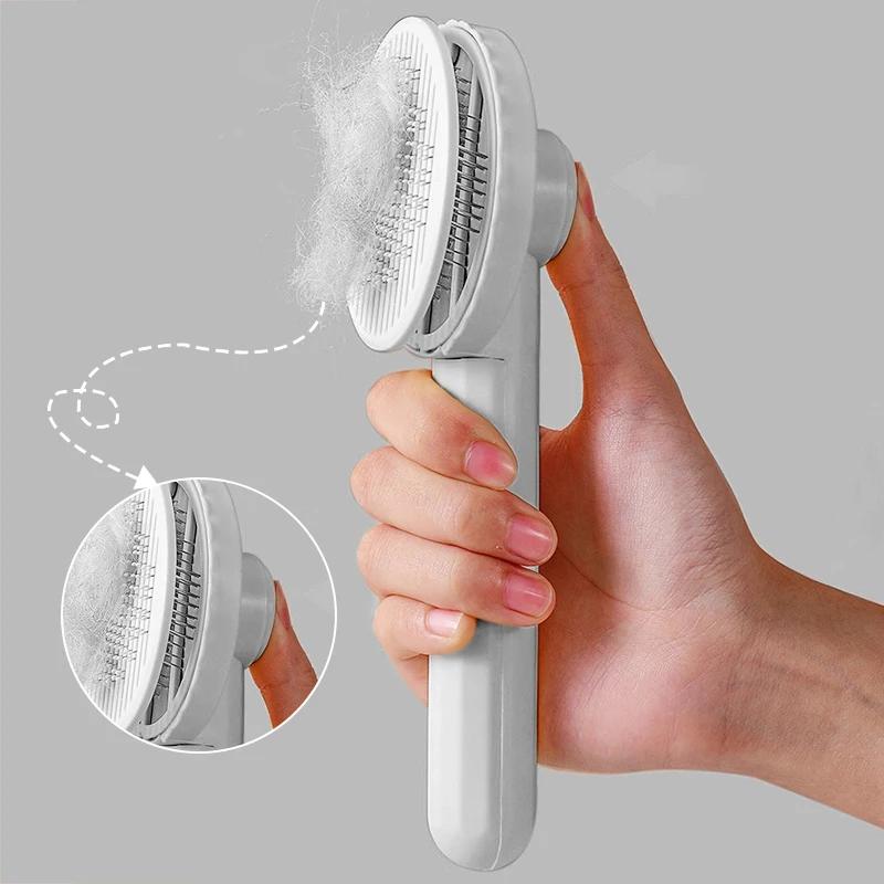 New Cat Brush Pet Comb Self Cleaning Slicker Brush Remove Hair Grooming Brush Pet Dematting Comb Beauty Slicker Dog Comb Cepillo