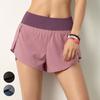 Women Running Shorts 2-in-1 with Pocket Wide Waistband Coverage Layer Compression Liner Lounging