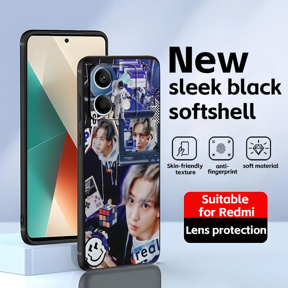 Корейская поп-музыка группа EXO Чехол для телефона для Redmi Note 14 13 12 11 Pro Plus S 5G 14C A3 Мягкий черный чехол для телефона