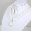 3 Pcs Women Jewelry Sets Jewelry Bride Pearl Neck Necklace Set Earrings Pendant Necklace Hook Earrings Jewelry Set