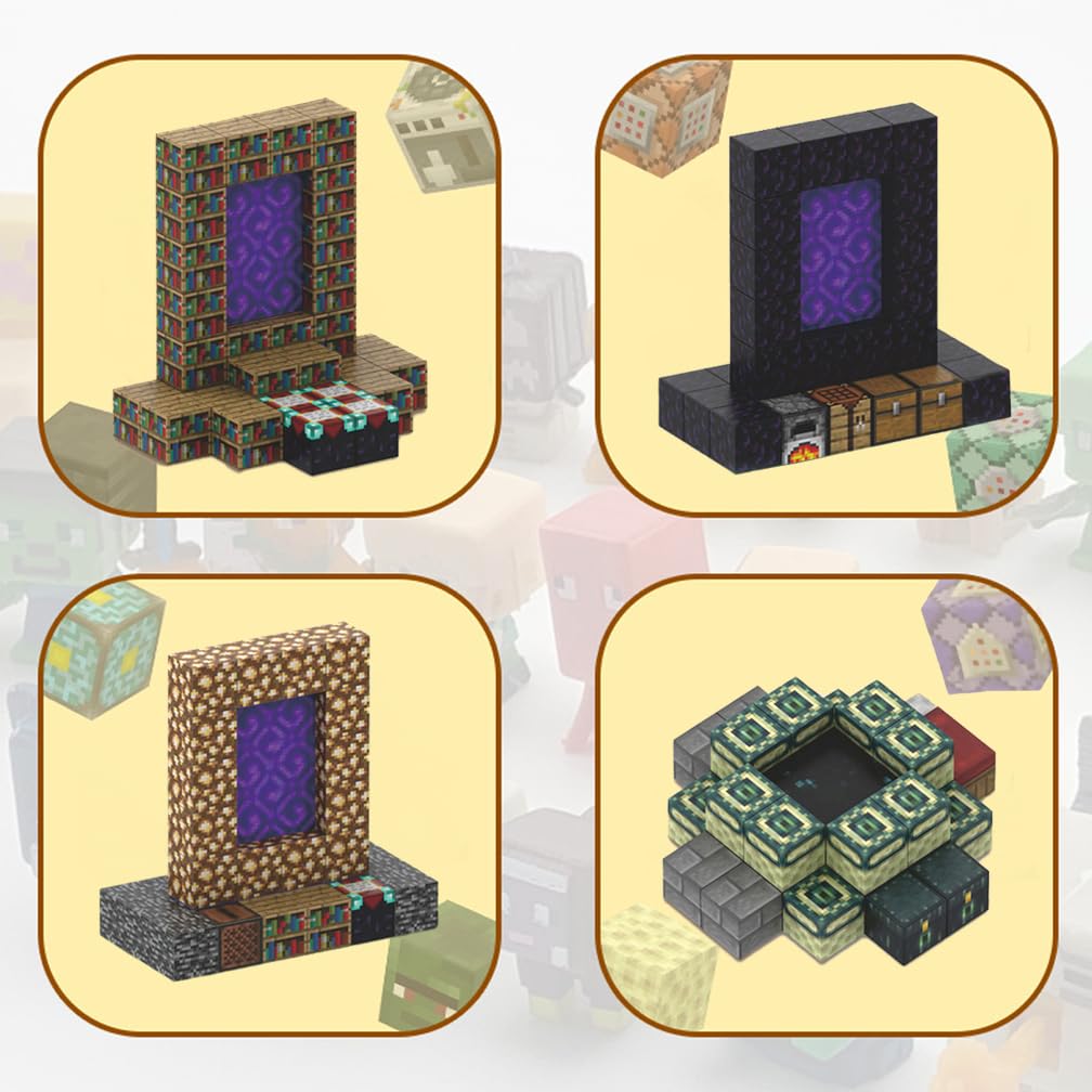 Magnetic Block Set DIY Children Toys Magnetic Building Blocks Magnetic Block Playset Building Magnetic Puzzle Warp (End Portal)