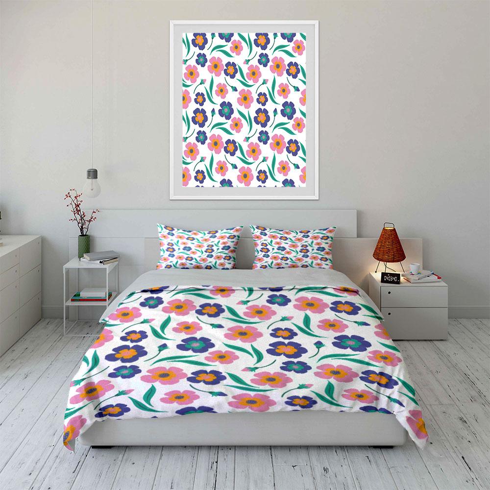 Floral Pattern Bedding Set Bedding Duvet Cover Set Duvet Cover Pillowcases (1 * Duvet Cover 2 * Pillowcases, without duvet insert)