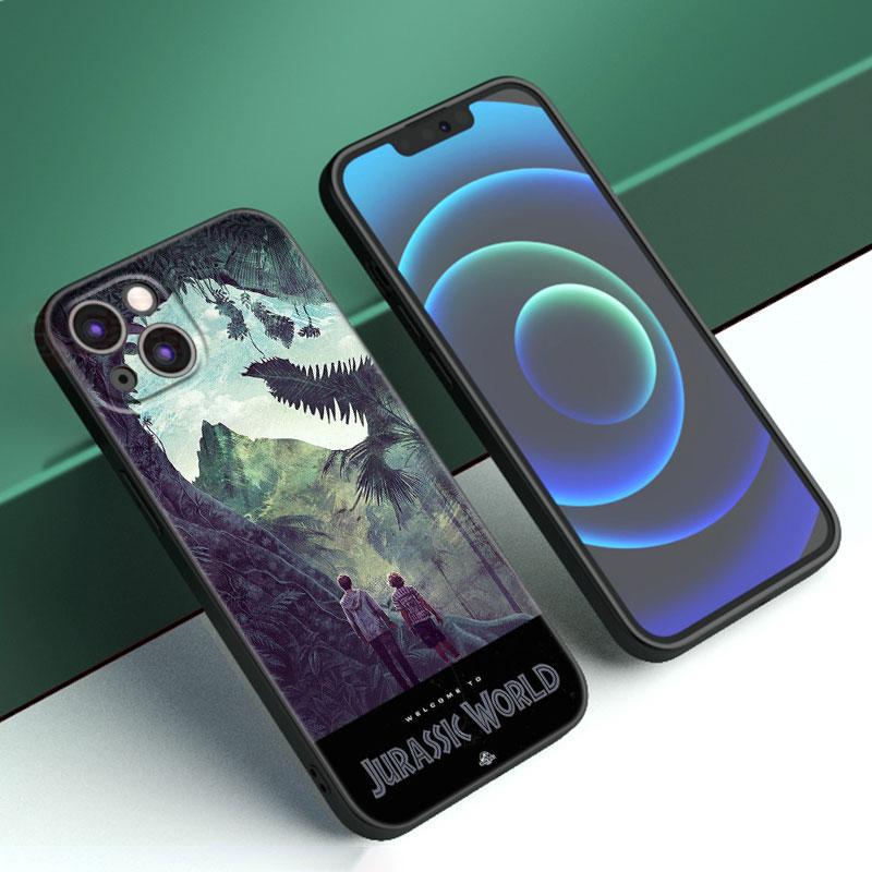 World Jurassic Park Phone Case For Apple iPhone 12 13 Mini 11 14 15 Pro Max 7 8 Plus X XR XS SE 2020 2022 Black Silicone Case