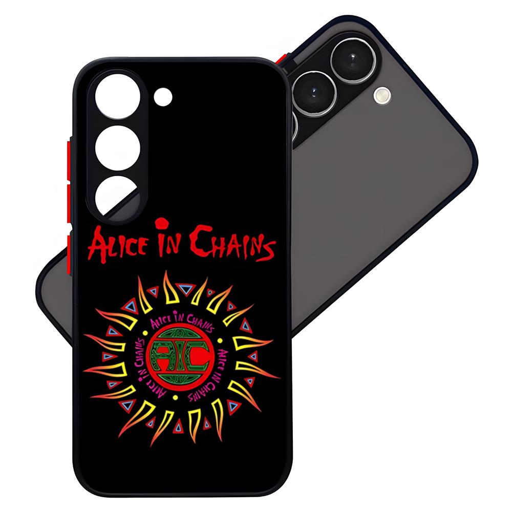 Retro Music Alice In Chains Phone Case For Samsung S25 S22 S24 S23 S21 FE Plus Ultra Skin Feel Bumper Case